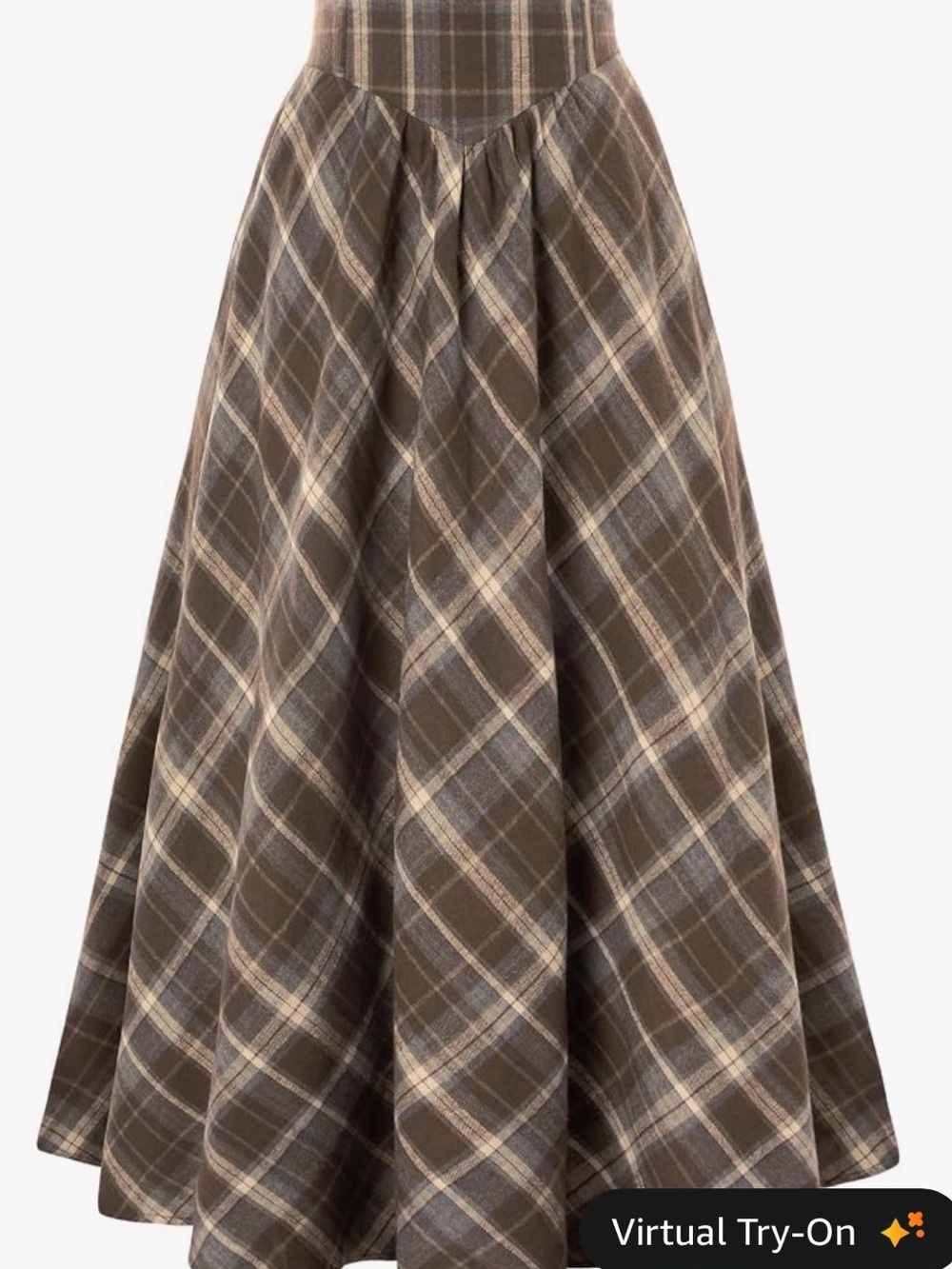 Scarlet Darkness Vintage Inspired Brown Plaid Skirt in Small
